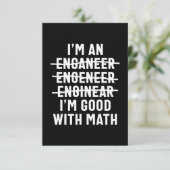 Ingenieur. Ich bin gut mit Mathe RSVP Karte (Stehend Vorderseite)