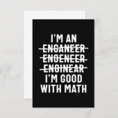 Ingenieur. Ich bin gut mit Mathe RSVP Karte (Vorne/Hinten)