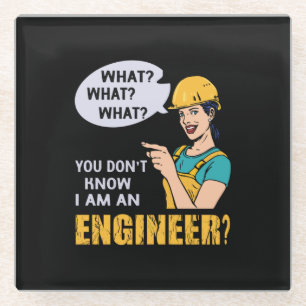 Ingenieur ich bin Ingenieur Glasuntersetzer