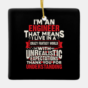Ingenieur ich bin Ingenieur Keramikornament