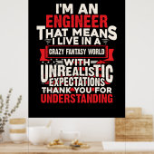 Ingenieur ich bin Ingenieur Poster (Küche)