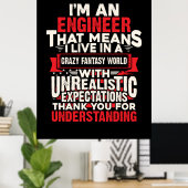 Ingenieur ich bin Ingenieur Poster (Heimbüro)
