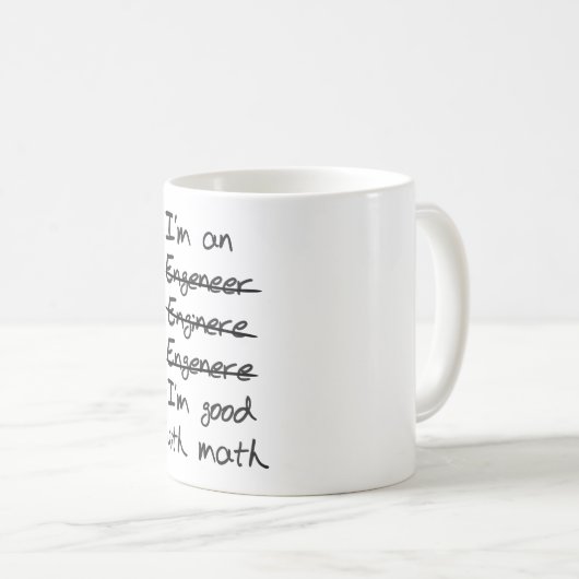 Ingenieur. Ich bin mit Mathe gut Kaffeetasse (VorderseiteRechts)