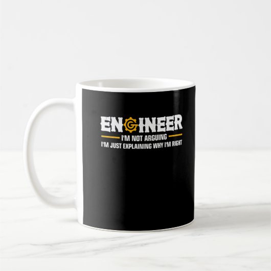 Ingenieur, ich streite nicht über das komische Ing Kaffeetasse (Links)