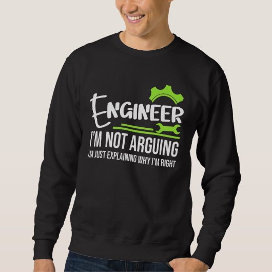 Ingenieur ich streite nicht über Engineering Spric Sweatshirt (Vorderseite)