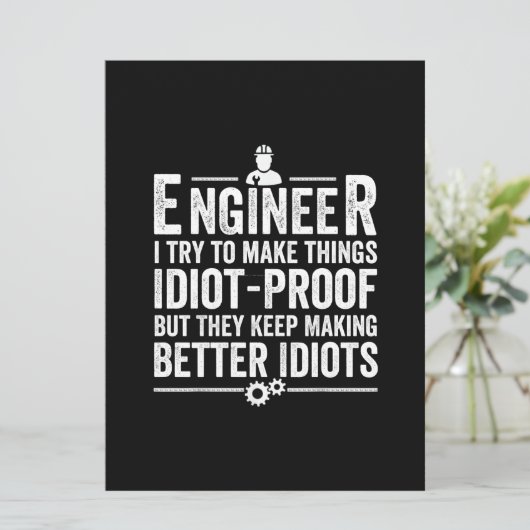 Ingenieur Ich versuche, Dinge idiot-proof zu mache Save The Date (Stehend Vorderseite)