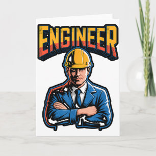 Ingenieur in griechischen Buchstaben Stem Nerd Hum Karte