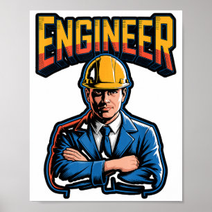 Ingenieur in griechischen Buchstaben Stem Nerd Hum Poster