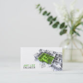 Ingenieur, Ingenieurwesen, Architektur, Baumeister Visitenkarte (Stehend Vorderseite)