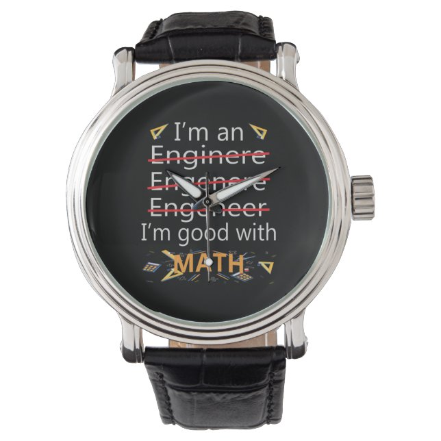 Ingenieur ist gut mit Mathematik Armbanduhr (Vorderseite)