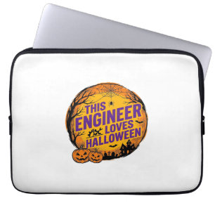 Ingenieur liebt Halloween Vintage-Kürbis-Design_1 Laptopschutzhülle