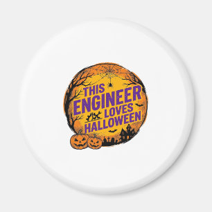 Ingenieur liebt Halloween Vintage-Kürbis-Design_1 Magnet
