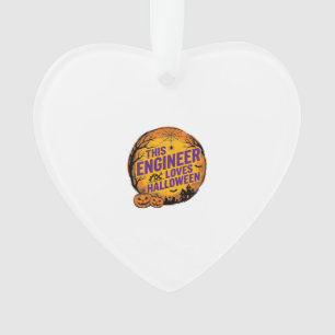 Ingenieur liebt Halloween Vintage-Kürbis-Design_1 Ornament