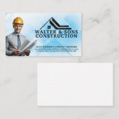 Ingenieur mit Bauplänen Visitenkarte (Vorne/Hinten)