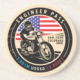 Ingenieur Pass Colorado Motorrad Getränkeuntersetzer