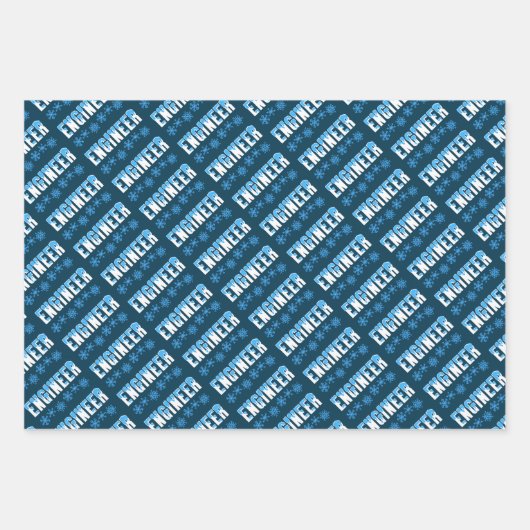 Ingenieur Snowman und Schneeflocken Geschenkpapier Set (Vorderseite 3)