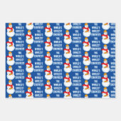 Ingenieur Snowman und Schneeflocken Geschenkpapier Set (Vorderseite)