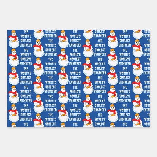 Ingenieur Snowman und Schneeflocken Geschenkpapier Set (Vorderseite)