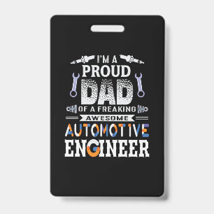 Ingenieur Stolz Vater eines Automotive-Ingenieurs Ausweis