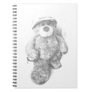 Ingenieur-Teddybär-Skizze Notizblock