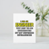 Ingenieur... Überlegene Intelligenz Postkarte (Stehend Vorderseite)