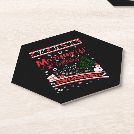 Ingenieur - Ugly Christmas Sweater Untersetzer (angewinkelt)