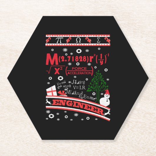 Ingenieur - Ugly Christmas Sweater Untersetzer (Vorderseite)