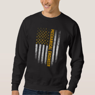 Ingenieur Zahnrad USA-Flagge Maschinenbauingenieur Sweatshirt