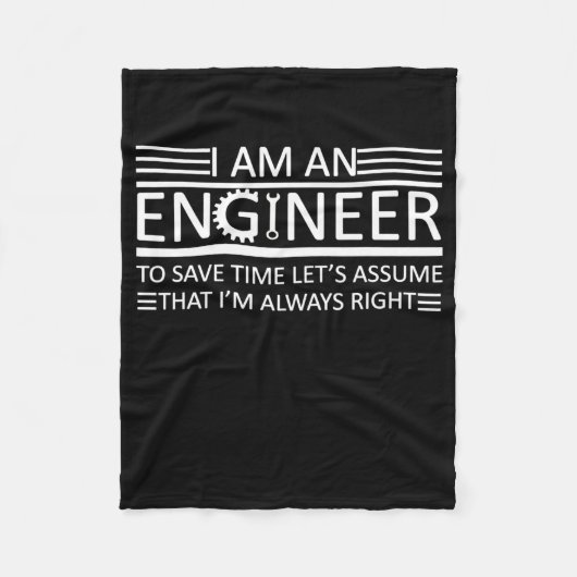 Ingenieur, Zeit Retten Lasse nur annehmen, ich bin Fleecedecke (Vorderseite)