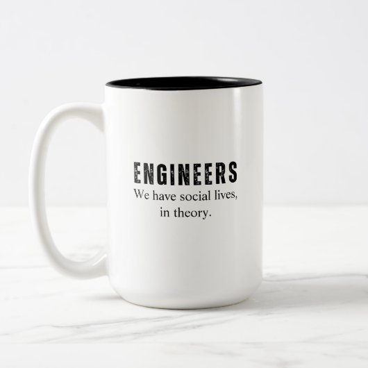Ingenieure, die unser soziales Leben führen Zweifarbige Tasse (Links)
