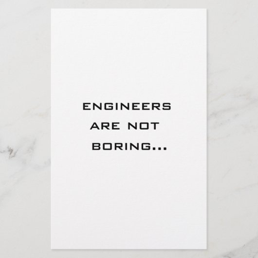 Ingenieure sind nicht langweilig briefpapier (Vorderseite)