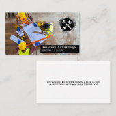 Ingenieure und Architekten mit Blick auf Blueprint Visitenkarte (Vorne/Hinten)