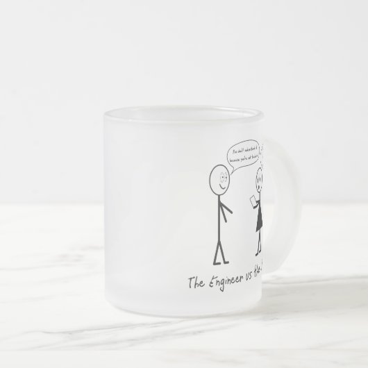 Ingenieure und Verfasser-Tasse Mattglastasse (VorderseiteRechts)