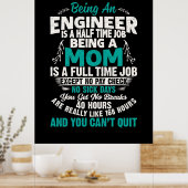 Ingenieurkunst als Ingenieur-Mama Poster (Küche)