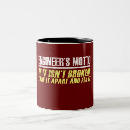Ingenieurmotto Zweifarbige Tasse