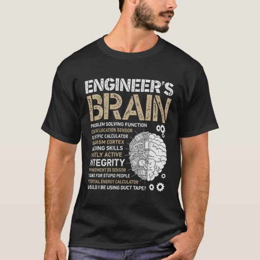 Ingenieur's Brain Funny Process Engineer Men Motor T-Shirt (Vorderseite)