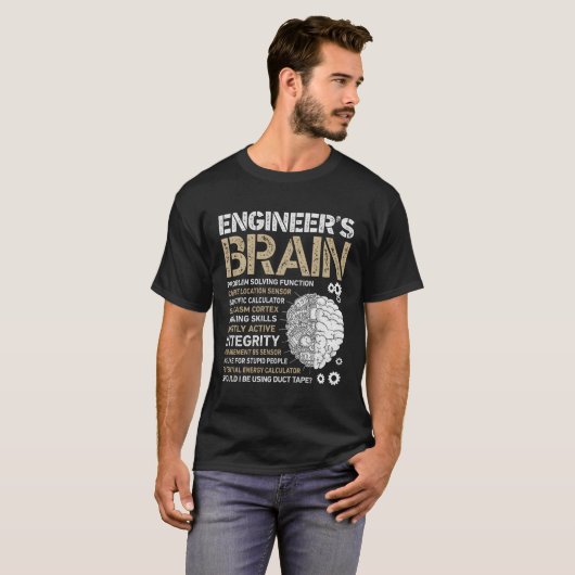 Ingenieur's Brain Funny Process Engineer Men Motor T-Shirt (Vorne ganz)
