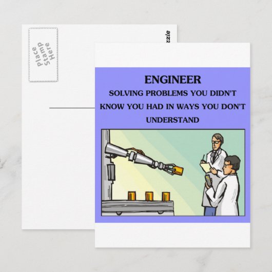 Ingenieurwitz Postkarte (Vorne/Hinten)