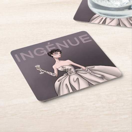 Ingénue-Untersetzer Rechteckiger Pappuntersetzer (angewinkelt)