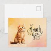 Ingerkatze Danke Aquarell Postkarte (Vorne/Hinten)