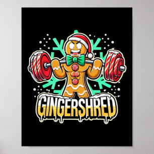 Ingershred Funny Gingerbread Man Gym Bodybuilding Poster