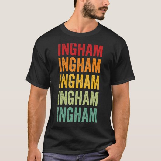 Ingham County Michigan Rainbow Text Design T-Shirt (Vorderseite)