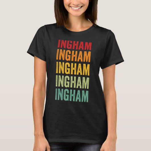 Ingham County Michigan Rainbow Text Design T-Shirt (Vorderseite)