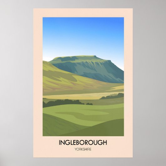 Ingleborough Yorkshire Dales Reiseplakat Poster (Vorne)