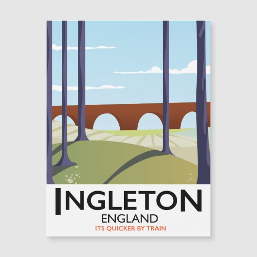 Ingleton England - Zugschiff Magnetkarte (Vorderseite)