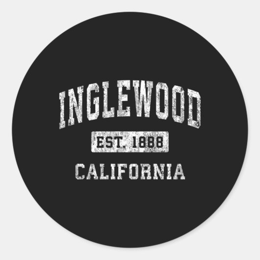 Inglewood California Ca Etablierte Sport Runder Aufkleber (Vorderseite)