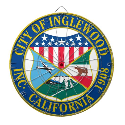 Inglewood California City Siegel Dartscheibe (vorne)