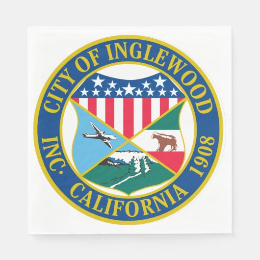 Inglewood California City Siegel Serviette (Vorderseite)