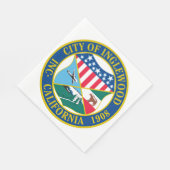 Inglewood California City Siegel Serviette (Ecke)