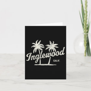 Inglewood Kalifornien Vintage 70er Palmen Graphi Karte